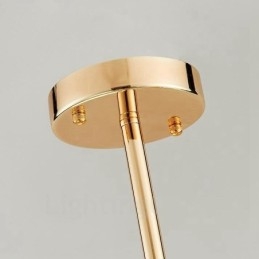 Lampadario moderno contemporaneo da soffitto a 12 luci con placcatura in rame e paralume in vetro a sfera bianca
