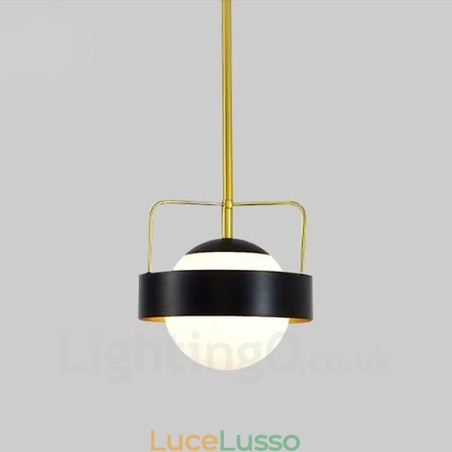 1 luce moderna contemporanea plafoniera lampada a sospensione placcata in rame con paralume in vetro a sfera bianco e nero 1 luce moderna contemporanea plafoniera lampada a sospensione placcata in rame con paralume in vetro a sfera bianco e nero