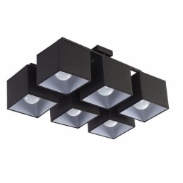 6 luci da soffitto moderne e contemporanee nere a filo con paralume in tessuto