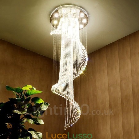 15 luci moderne a sospensione in cristallo per soffitto, lampadari per interni, lampade con lampadine 15 luci moderne a sospensione in cristallo per soffitto, lampadari per interni, lampade con lampadine