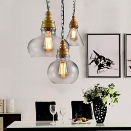 Lampadario a sospensione in metallo stile mini moderno e contemporaneo a 3 luci
