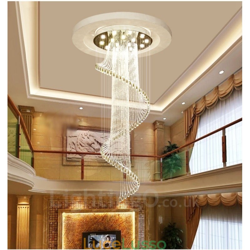 15 luci moderne a sospensione in cristallo per soffitto, lampadari per interni, lampade con lampadine