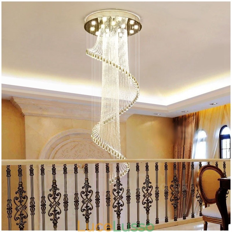 15 luci moderne a sospensione in cristallo per soffitto, lampadari per interni, lampade con lampadine