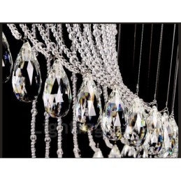 15 luci moderne a sospensione in cristallo per soffitto, lampadari per interni, lampade con lampadine