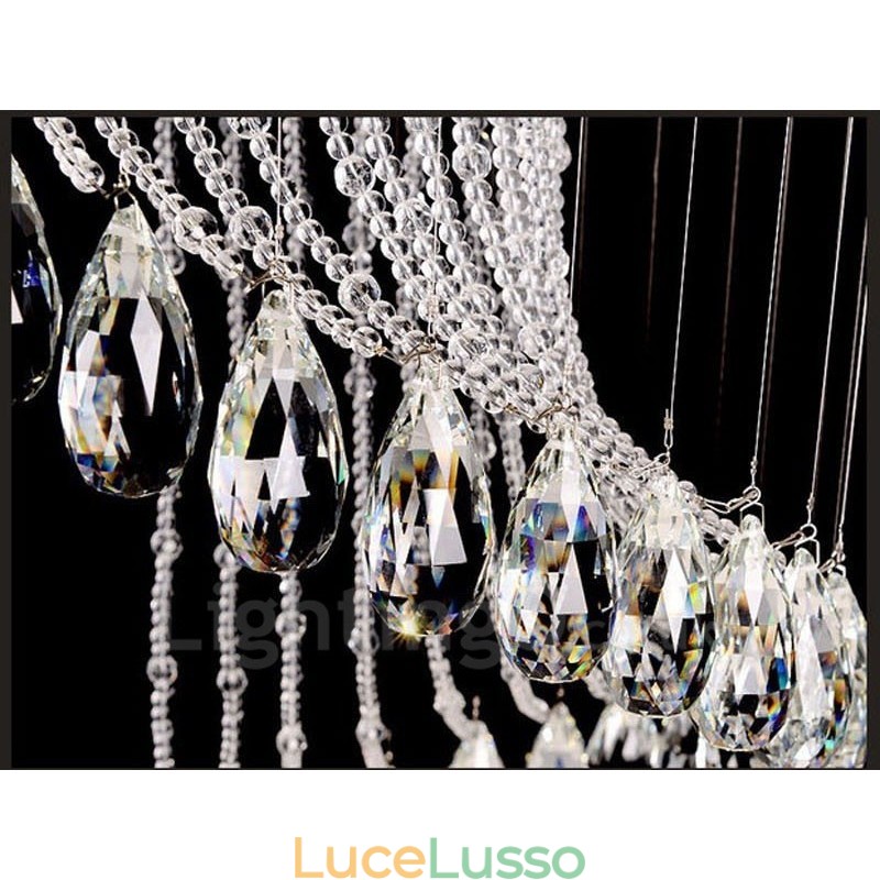 15 luci moderne a sospensione in cristallo per soffitto, lampadari per interni, lampade con lampadine