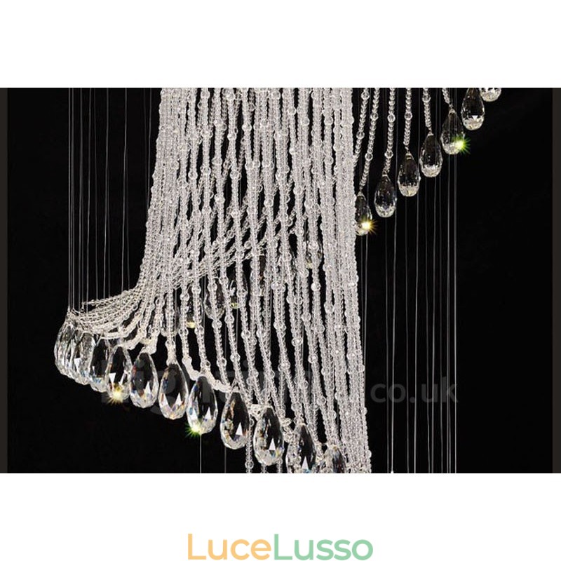 15 luci moderne a sospensione in cristallo per soffitto, lampadari per interni, lampade con lampadine