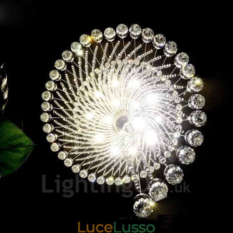 15 luci moderne a sospensione in cristallo per soffitto, lampadari per interni, lampade con lampadine