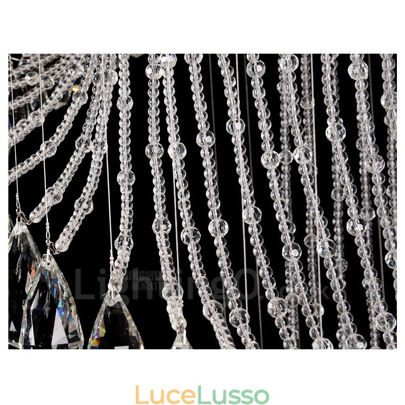 15 luci moderne a sospensione in cristallo per soffitto, lampadari per interni, lampade con lampadine