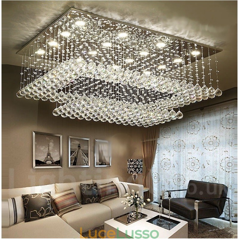 Lampadario moderno in cristallo per soffitto, lampadario per interni, lampade e apparecchi di illuminazione