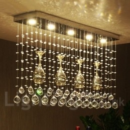 Lampadario moderno a sospensione in cristallo da soffitto a 5 luci, lampadario per interni, lampade di illuminazione