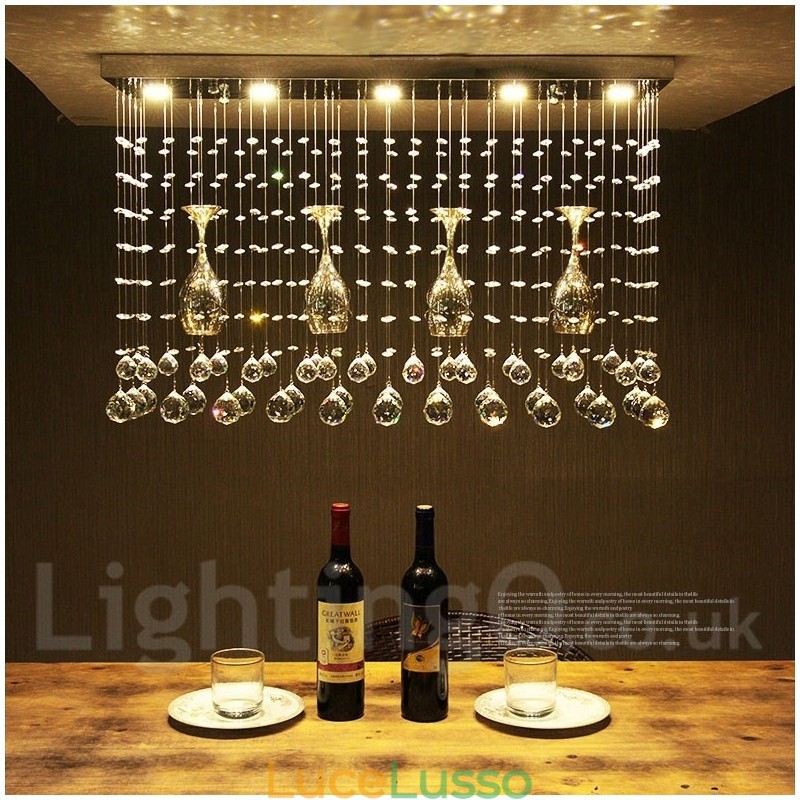 Lampadario moderno a sospensione in cristallo da soffitto a 5 luci, lampadario per interni, lampade di illuminazione