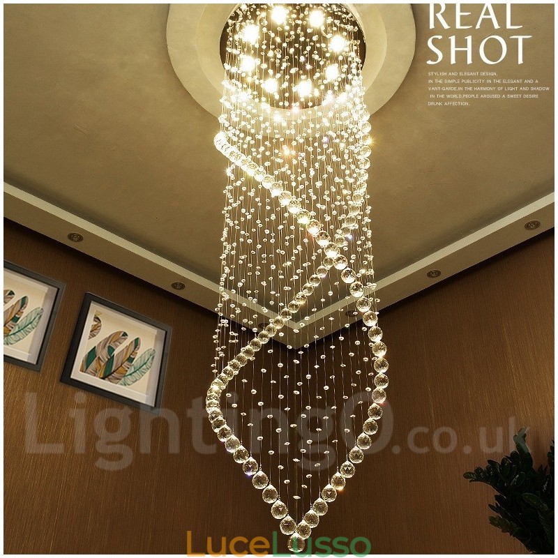 Lampadario a sospensione moderno in cristallo extra large per interni, lampade e apparecchi di illuminazione