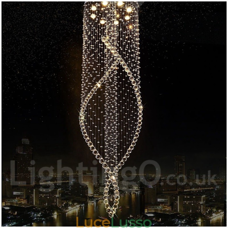 Lampadario a sospensione moderno in cristallo extra large per interni, lampade e apparecchi di illuminazione