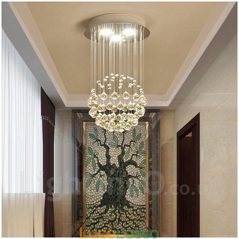 Lampadario moderno a sospensione in cristallo a 3 luci, lampadario per interni, lampade e apparecchi di illuminazione