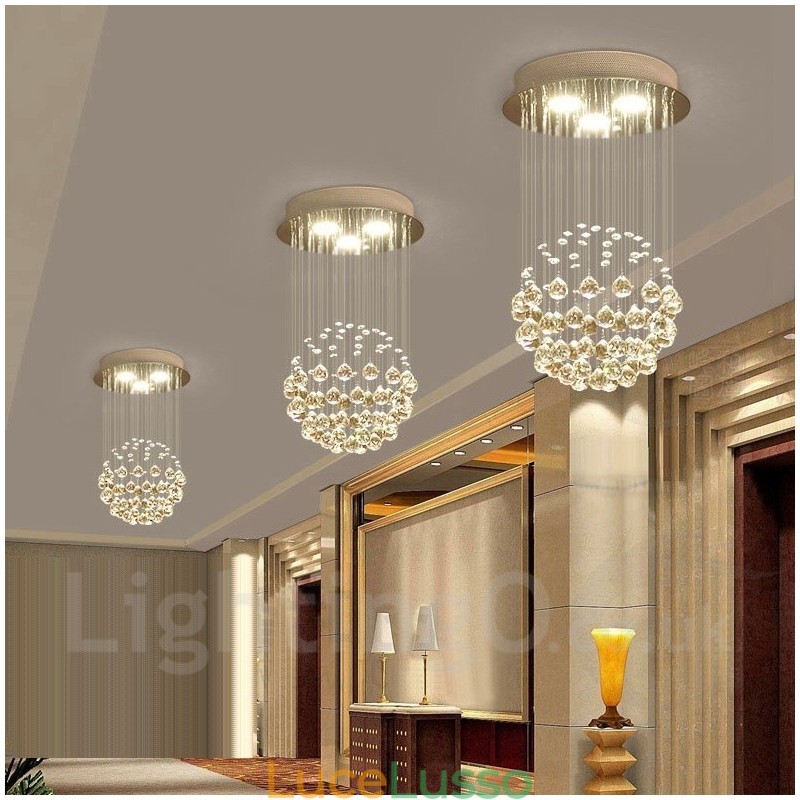 Lampadario moderno a sospensione in cristallo a 3 luci, lampadario per interni, lampade e apparecchi di illuminazione