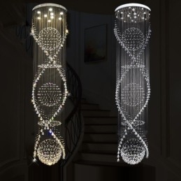 Lampadario moderno in cristallo da soffitto, lunghezza extra 5 metri, lampadario per interni, lampade e apparecchi di illuminazione