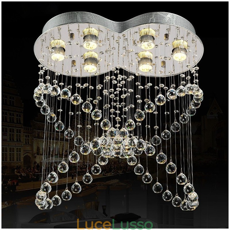6 luci moderno cristallo soffitto lampadario lampadario illuminazione interna lampade infissi
