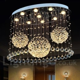 Lampadario moderno a sospensione in cristallo da soffitto a 9 luci, lampade e apparecchi di illuminazione per interni