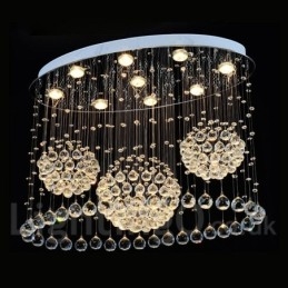 Lampadario moderno a sospensione in cristallo da soffitto a 9 luci, lampade e apparecchi di illuminazione per interni