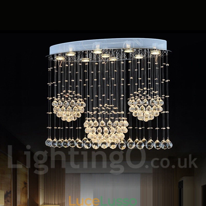 Lampadario moderno a sospensione in cristallo da soffitto a 9 luci, lampade e apparecchi di illuminazione per interni