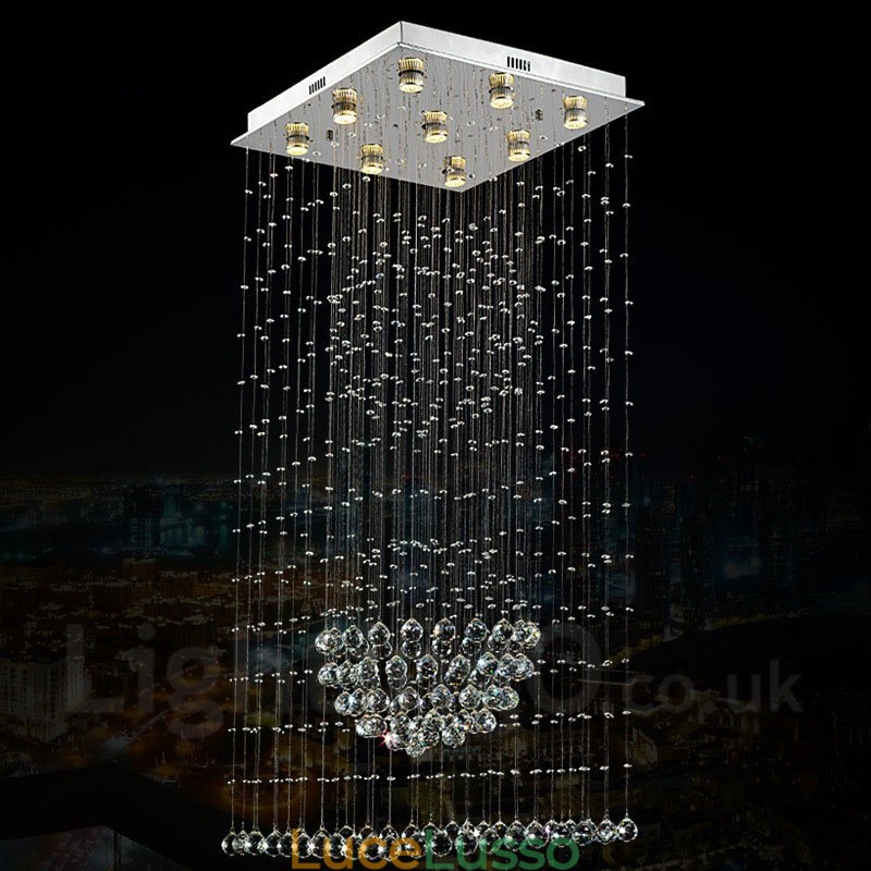 Lampadario moderno a sospensione in cristallo da soffitto a 9 luci, lampadario per interni, lampade e apparecchi di illuminazione