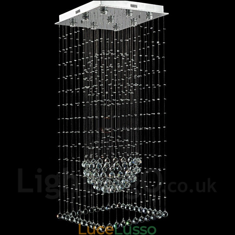 Lampadario moderno a sospensione in cristallo da soffitto a 9 luci, lampadario per interni, lampade e apparecchi di illuminazione