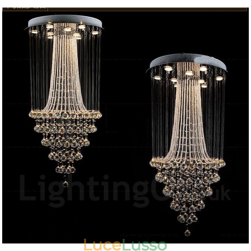 Lampadario moderno a sospensione in cristallo da soffitto a 9 luci, lampadario per interni, lampade e apparecchi di illuminazione
