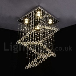 Lampadario moderno a sospensione in cristallo a 4 luci, lampadario per interni, lampade e apparecchi di illuminazione