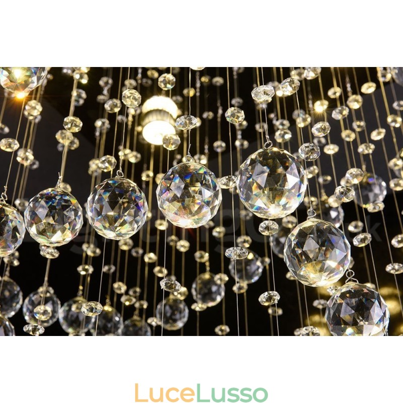Lampadario moderno a sospensione in cristallo a 4 luci, lampadario per interni, lampade e apparecchi di illuminazione