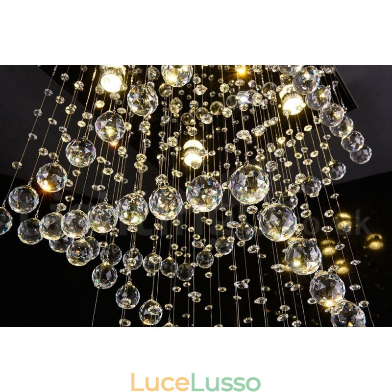 Lampadario moderno a sospensione in cristallo a 4 luci, lampadario per interni, lampade e apparecchi di illuminazione
