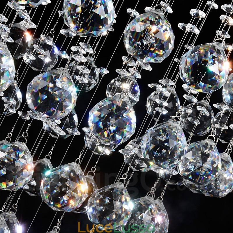 Lampadario moderno a sospensione in cristallo a 4 luci, lampadario per interni, lampade e apparecchi di illuminazione