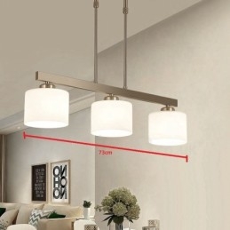 Lampadario a sospensione moderno cromato a 3 luci per interni, lampade a sospensione per la casa, con paralumi in vetro