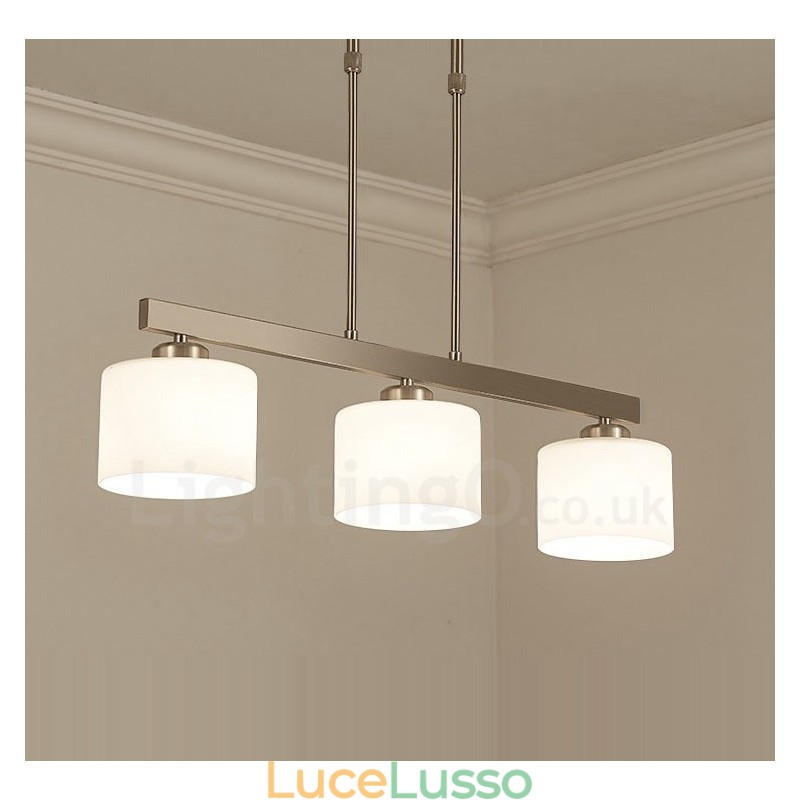 Lampadario a sospensione moderno cromato a 3 luci per interni, lampade a sospensione per la casa, con paralumi in vetro