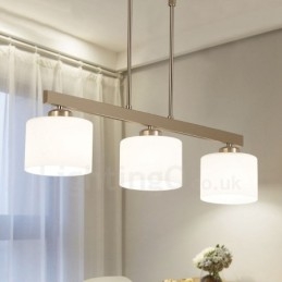Lampadario a sospensione moderno cromato a 3 luci per interni, lampade a sospensione per la casa, con paralumi in vetro
