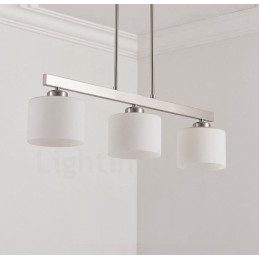 Lampadario a sospensione moderno cromato a 3 luci per interni, lampade a sospensione per la casa, con paralumi in vetro