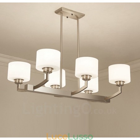 Lampadario a sospensione moderno cromato a 6 luci, lampadario per interni, lampade a sospensione per la casa, con paralumi in vetro Lampadario a sospensione moderno cromato a 6 luci, lampadario per interni, lampade a sospensione per la casa, con paralumi in vetro