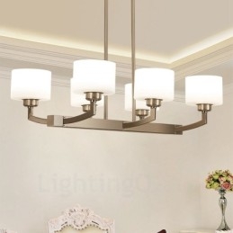 Lampadario a sospensione moderno cromato a 6 luci, lampadario per interni, lampade a sospensione per la casa, con paralumi in vetro