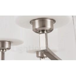 Lampadario a sospensione moderno cromato a 6 luci, lampadario per interni, lampade a sospensione per la casa, con paralumi in vetro