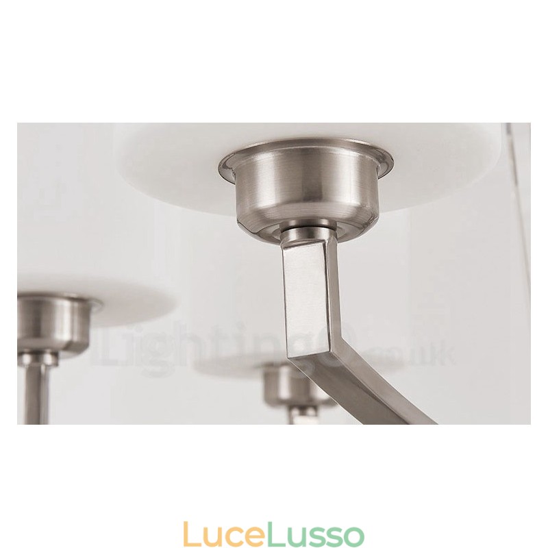 Lampadario a sospensione moderno cromato a 6 luci, lampadario per interni, lampade a sospensione per la casa, con paralumi in vetro