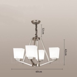 Lampadario a sospensione cromato a 4 luci, lampadario moderno per interni, lampade a sospensione per la casa, con paralumi in vetro