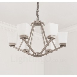 Lampadario a sospensione cromato a 6 luci, lampadario moderno per interni, lampade a sospensione per la casa, con paralumi in vetro