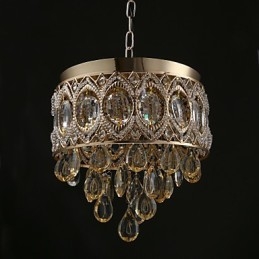 Lampadario di cristallo romantico color champagne oro