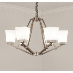 Lampadario a sospensione cromato a 6 luci, lampadario moderno per interni, lampade a sospensione per la casa, con paralumi in vetro
