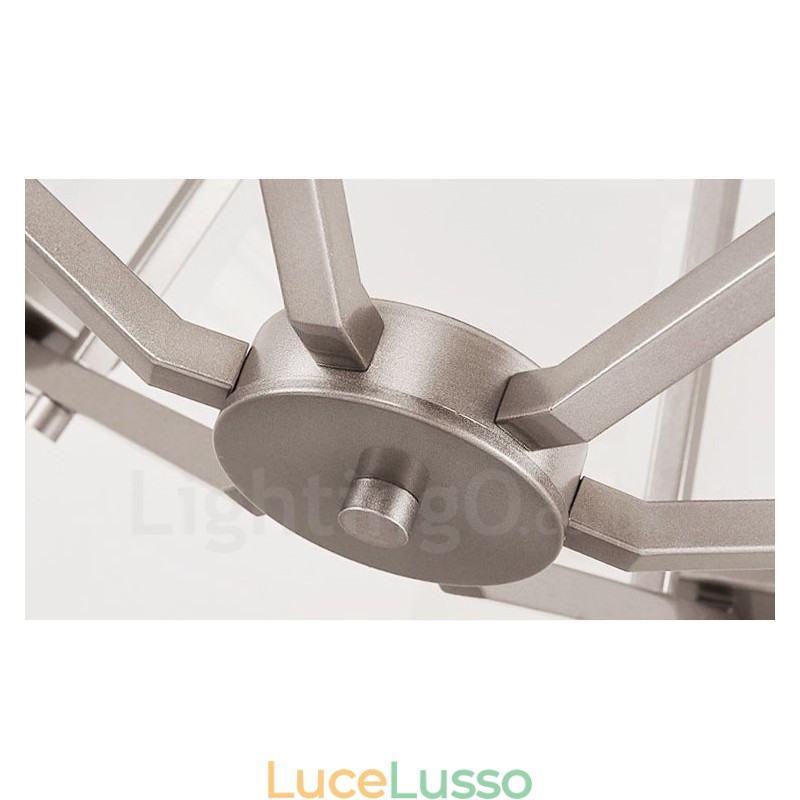 Lampadario a sospensione cromato a 6 luci, lampadario moderno per interni, lampade a sospensione per la casa, con paralumi in vetro