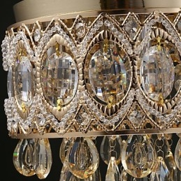 Lampadario di cristallo romantico color champagne oro