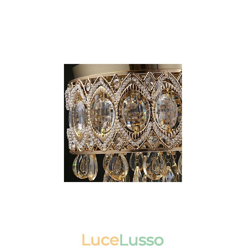 Lampadario di cristallo romantico color champagne oro