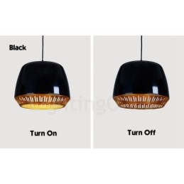 Lampada a sospensione moderna contemporanea a 1 luce con paralume nero bianco rosso blu