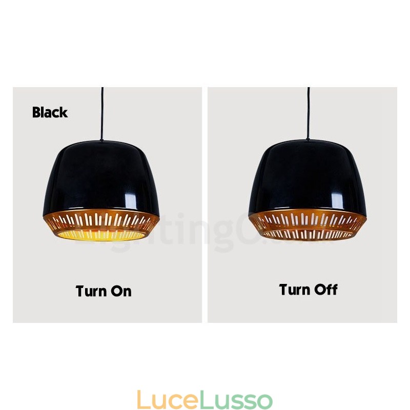 Lampada a sospensione moderna contemporanea a 1 luce con paralume nero bianco rosso blu