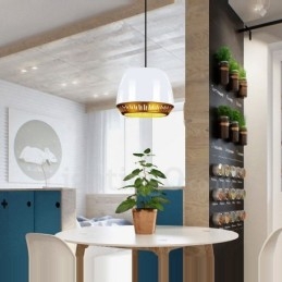 Lampada a sospensione moderna contemporanea a 1 luce con paralume nero bianco rosso blu
