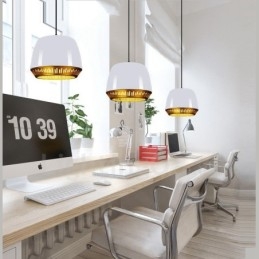 Lampada a sospensione moderna contemporanea a 1 luce con paralume nero bianco rosso blu